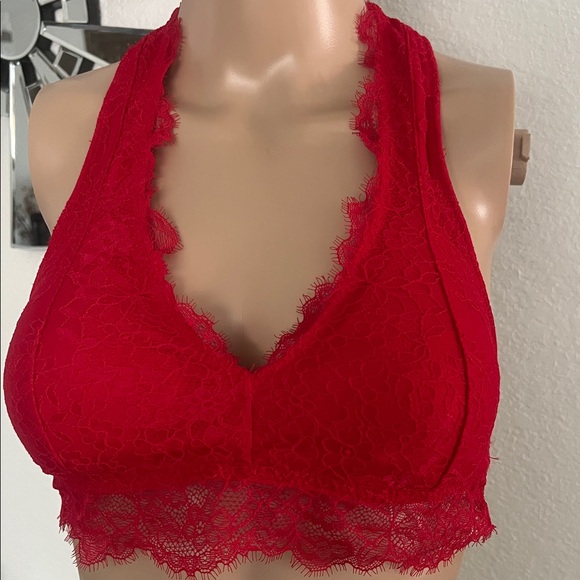 Gilly Hicks Vibrant Red Lace Bralette size M - Picture 1 of 12
